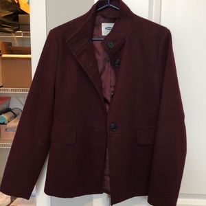 Old Navy Burgundy pea coat - size M